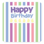 Happy Birthday stripey card stickers