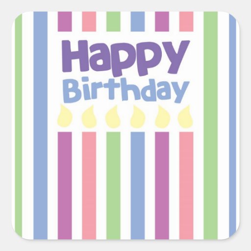 Happy Birthday stripey card Sticker