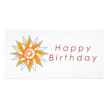 Happy Birthday Sun Energy Chakra Custom Photo Card
