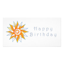 Happy Birthday Sun Energy Chakra Custom Photo Card