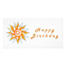 Happy Birthday Sun Energy Chakra Customized Photo Card