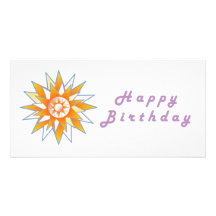 Happy Birthday Sun Energy Chakra Personalized Photo Card