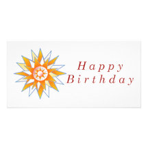 Happy Birthday Sun Energy Chakra Photo Card Template