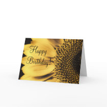 Happy Birthday Sunflower Card, template, personali
