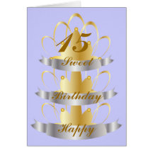 Happy Birthday Sweet Fifteen-Customize Greeting Card