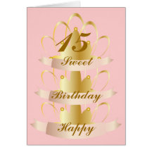 Happy Birthday Sweet Fifteen-Customize Greeting Cards