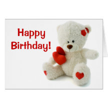 Happy Birthday Teddy Bear Greeting Card