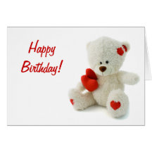 Happy Birthday Teddy Bear Greeting Card