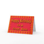Happy Birthday to a Great Boss cards