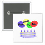 Happy Birthday To Me Cake & Balloons Pin