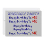 Happy Birthday To Me Party Invitation