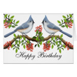 Happy Birthday Tufted Titmouse Birds Card