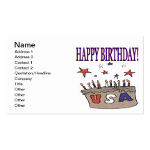 Happy Birthday USA Business Card Templates