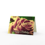 Happy Birthday Vintage Antique Rose Flower Card