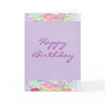 Happy Birthday Watercolor Lavender Pansy Garden Greeting Cards