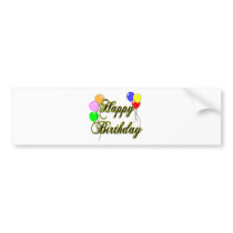 Happy Birthday with Balloons 2 Bumper Sticker