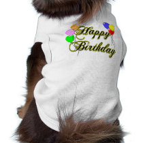Happy Birthday with Balloons 2 Doggie Tshirt