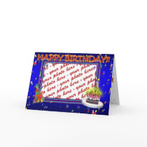Happy Birthday With Confetti  Photo Frame Cards