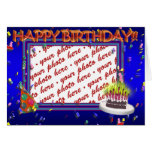 Happy Birthday With Confetti  Photo Frame Cards