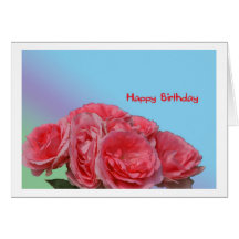 Happy Birthday with Roses Karten