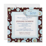 Happy Blue Dots Boy Baby Shower Invitation