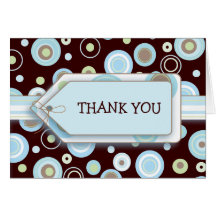 Happy Blue Dots Thank You Notecard