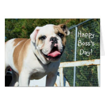 Happy Boss's Day Bulldog greeting card