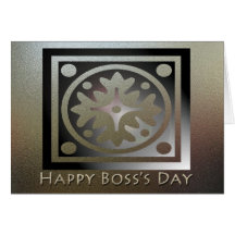 Happy Boss's Day Golden Classic Design Greeting Card
