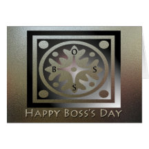 Happy Boss's Day Golden Classic Design Cards