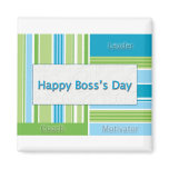 Happy Boss's Day Stripes Refrigerator Magnets