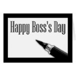 Happy Boss's Day with pen nib calligraphy pen Cards