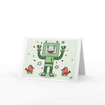 Happy Bot and Friends - Greeting Card