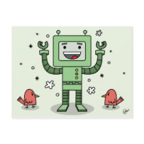 Happy Bot and Friends - PostCard