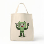 Happy Bot - Grocery Tote Canvas Bags