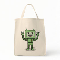 Happy Bot - Grocery Tote Canvas Bags