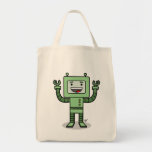Happy Bot - Grocery Tote Canvas Bags