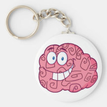 Happy Brain Cartoon Character Key Chain