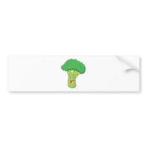 Happy Broccoli Vegetable Smiling Bumper Stickers