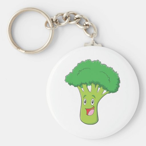 Happy Broccoli Vegetable Smiling Key Chains