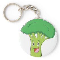 Happy Broccoli Vegetable Smiling Key Chains