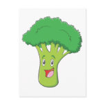 Happy Broccoli Vegetable Smiling postcards