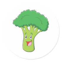 Happy Broccoli Vegetable Smiling Stickers