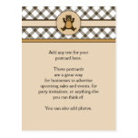 Happy Brown Bear Cocoa Plaid Postcard