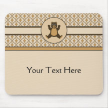 Happy Brown Bear Diamonds Mousepad