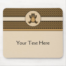 Happy Brown Bear Pattern Mousepad