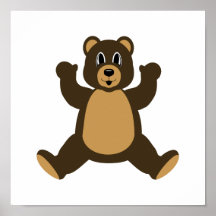 Happy Brown Bear Print