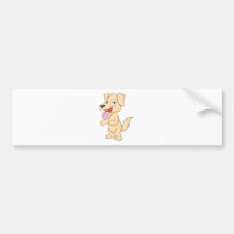 Happy Brown Puppy Dog Bumper Stickers