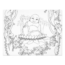 Happy Buddha with Lotus Announcements