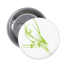 Happy Budgerigar Bird Pinback Button
