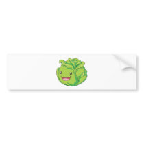 Happy Cabbage Vegetable Smiling Bumper Sticker